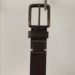 Brown synthetic leather belt